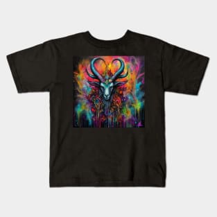 VIBRANT VISIONS (BAPHOMET) Kids T-Shirt